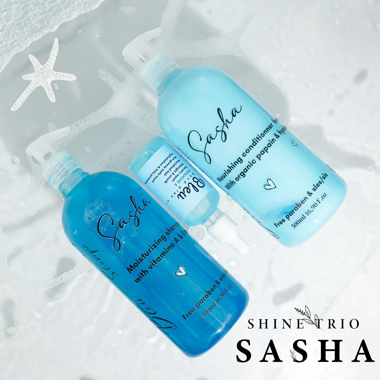 (Pack)Blue shampoing, conditioner, serum
